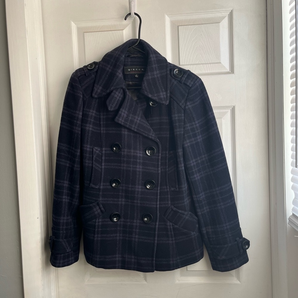 Women’s Wool Plaid Peacoat